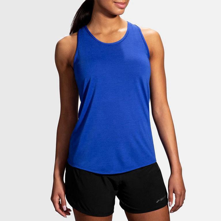 Brooks Distance Mujer Camiseta Sin Mangas - Azules (7312PEIFO)